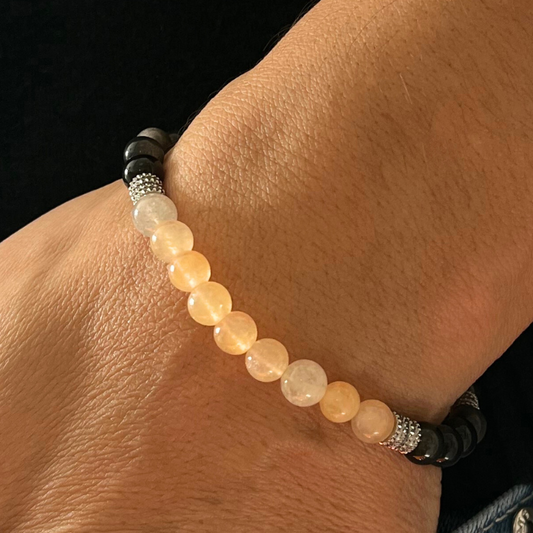 Bracciale Ossidiana e Quarzo citrino