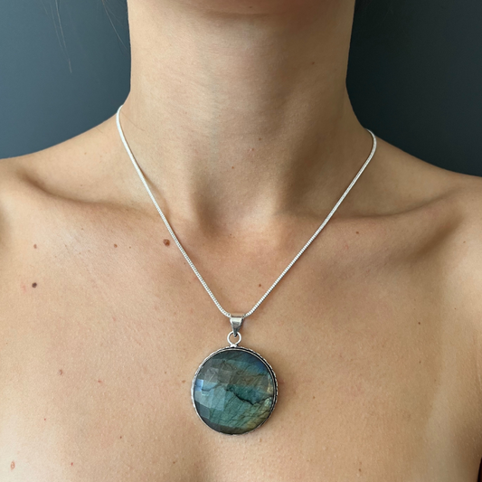 Ciondoli in labradorite Sfaccettata