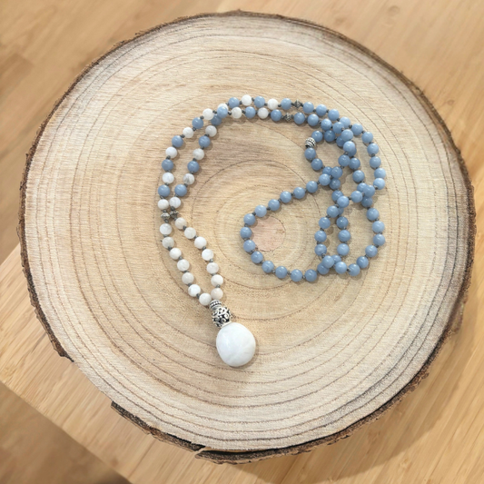 Mala con Pietra di Luna e Acquamarina