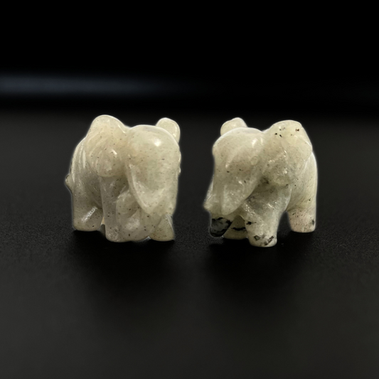 ELEPHANT CARVED IN LABRATORITE CRYSTAL
