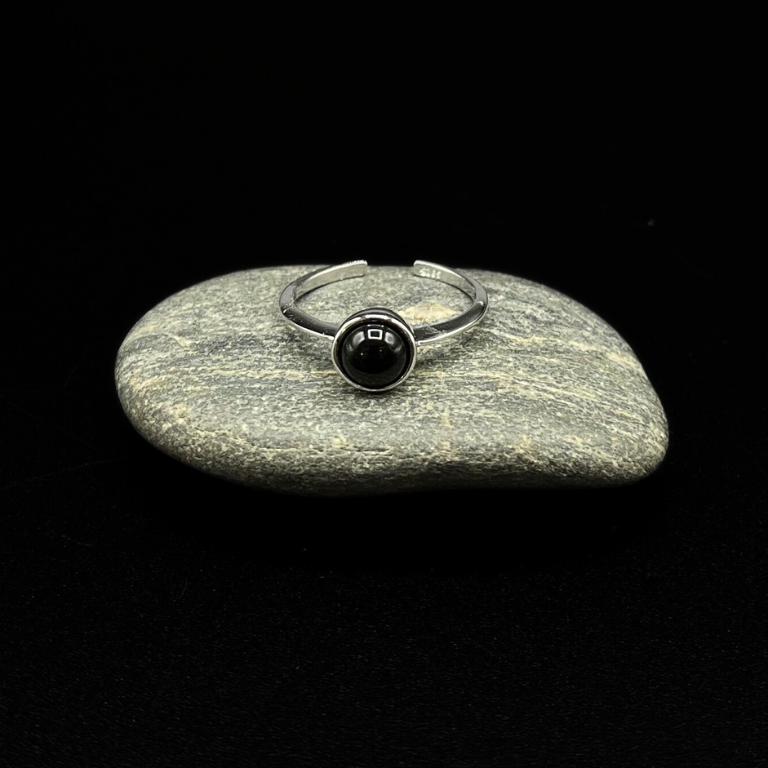 Anello Ossidiana in Argento 925