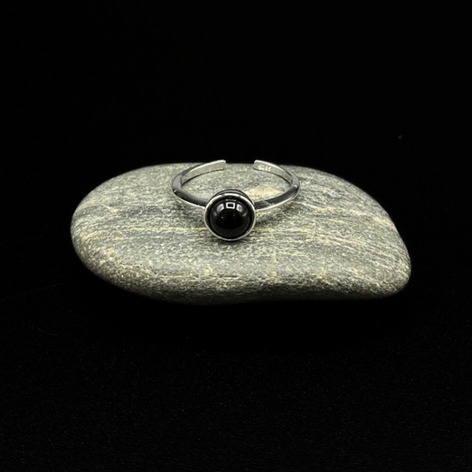 Anello Ossidiana in Argento 925