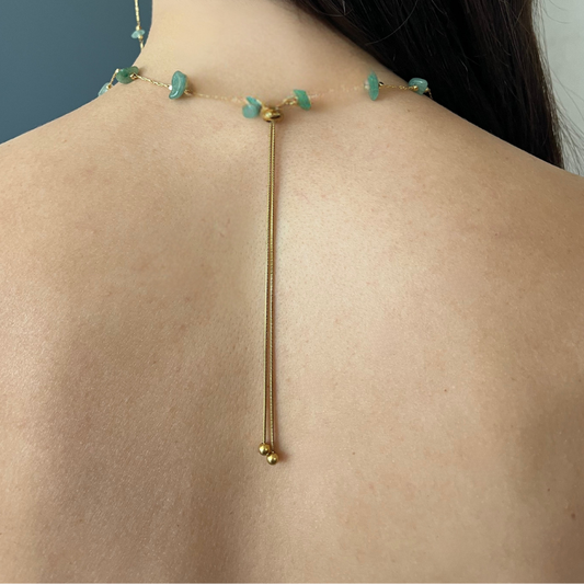 Collana regolabile in chips di Avventurina