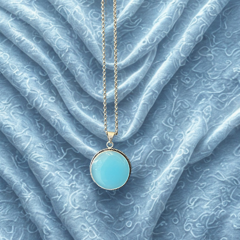 Collana in Calcedonio Azzurro