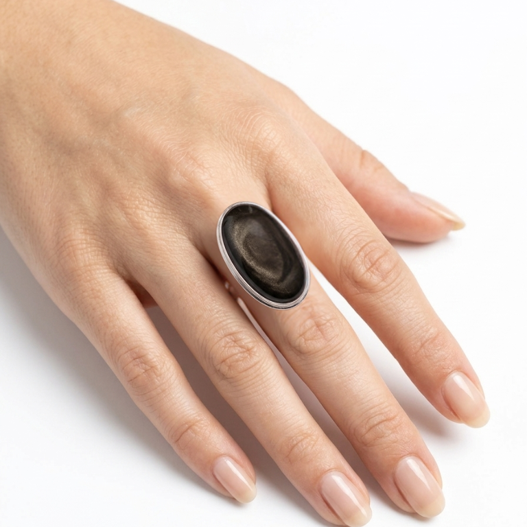 Anello in Ossidiana Dorata