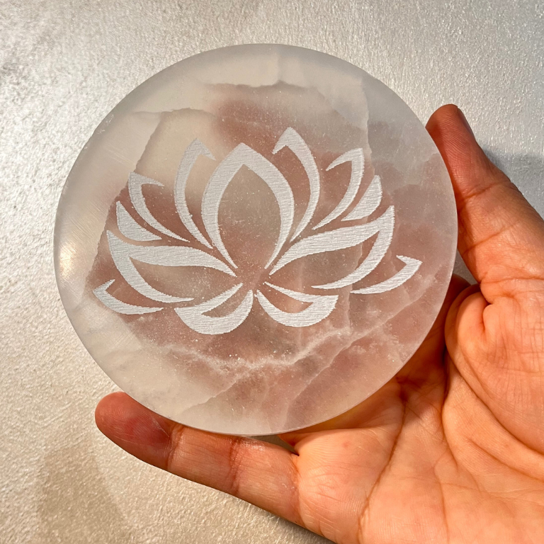 Piattino di Selenite- Fiore di Loto