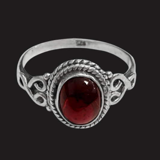 Anello in Granato Rosso – Argento 925