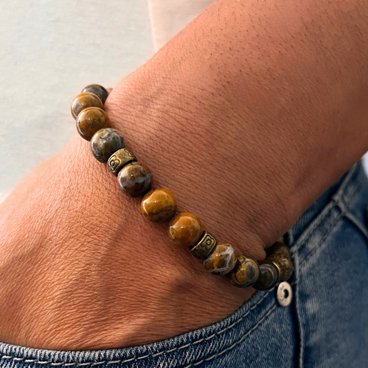 Picture Jasper (Diaspro) - Bracciale elastico