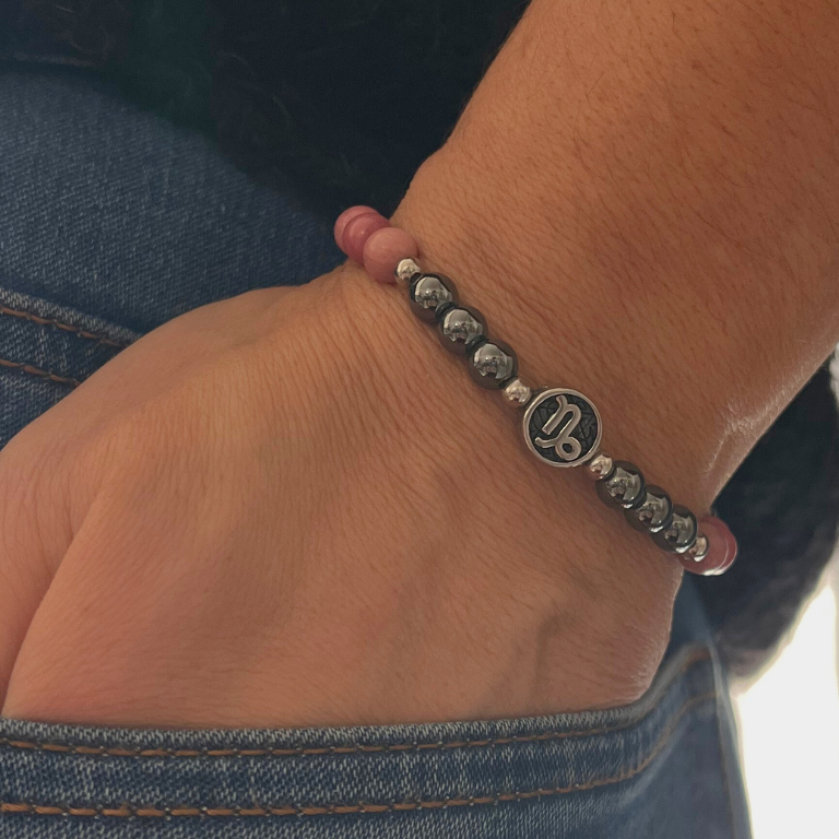 Bracciale Capricorno – Rodonite ed Ematite