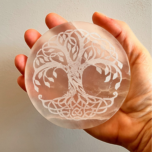Piattino di Selenite - Albero della Vita