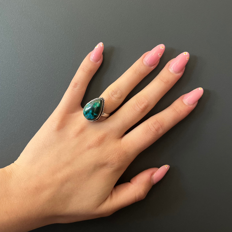 Anelli in Crisocolla e Malachite