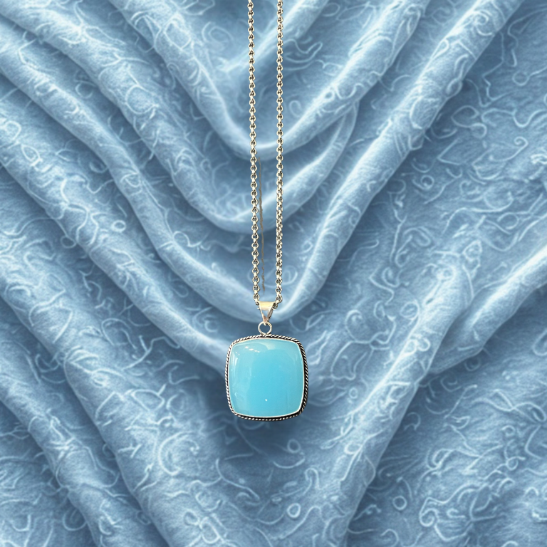 Collana in Calcedonio Azzurro
