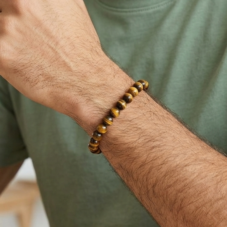 Bracciale in Occhio di Tigre con chiusura in Argento