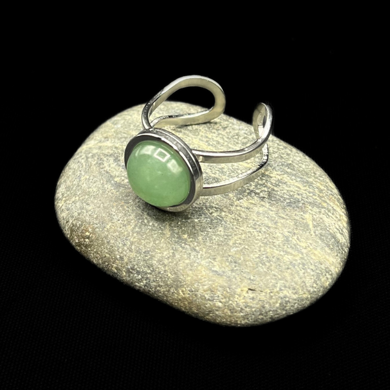 Anello Avventurina acciaio