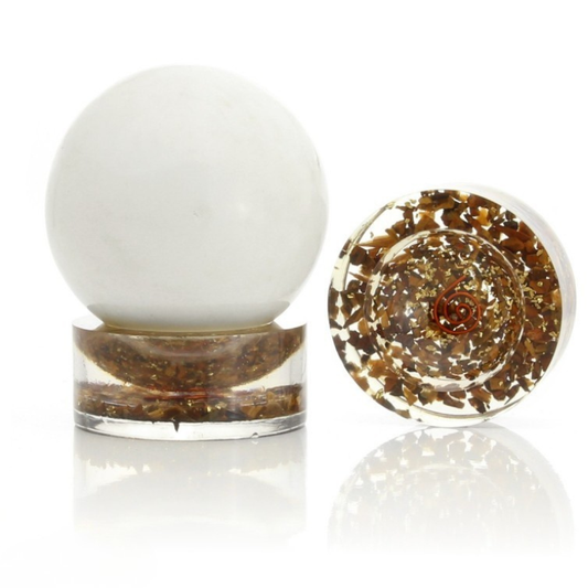 Base per Sfera in Orgonite con Cristalli Naturali – 6 Varianti