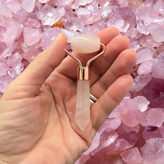 Mini Massaggiatore Viso in Quarzo Rosa