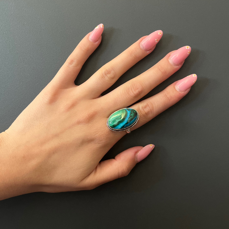 Anelli in Crisocolla e Malachite