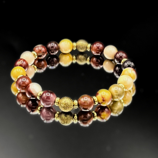 Diaspro Mookaite - Bracciale elastico