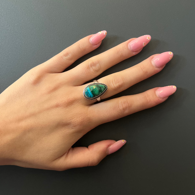 Anelli in Crisocolla e Malachite