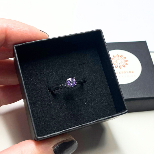 Anello in Ametista – Regolabile in Argento 925