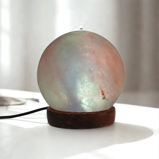 Lampada di Sale Rosa a Sfera – Luce Multicolore