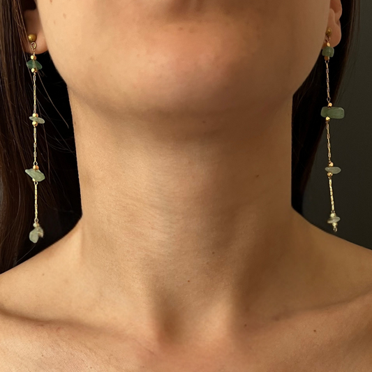 Orecchini pendenti in Avventurina