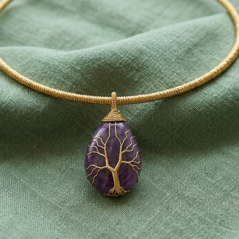 Collana in Capim Dourado con Pietre naturali