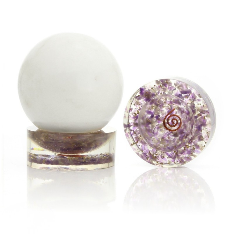 Base per Sfera in Orgonite con Cristalli Naturali – 6 Varianti