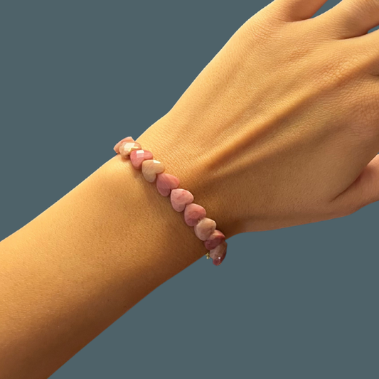Bracciale Rodonite a Cuori
