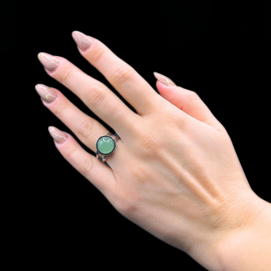 Anello Avventurina acciaio