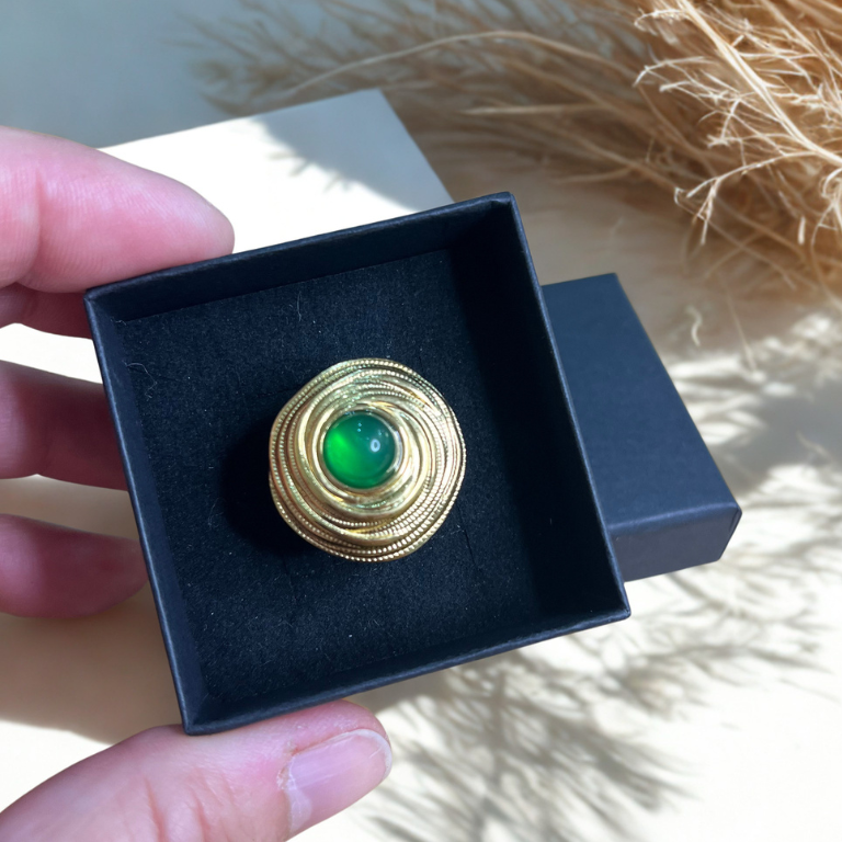 Anelli Spirale con Pietra Naturale