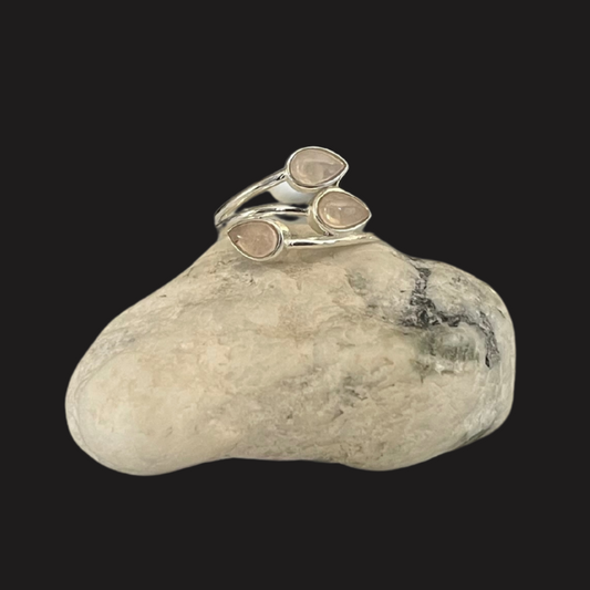 Anello in Argento e Quarzo Rosa