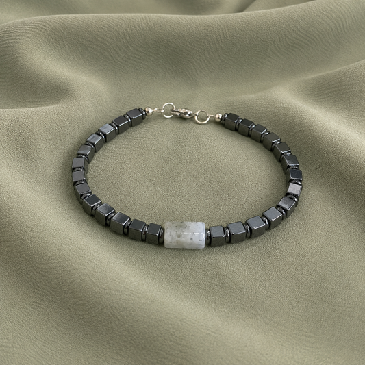 Bracciale in Ematite e Labradorite