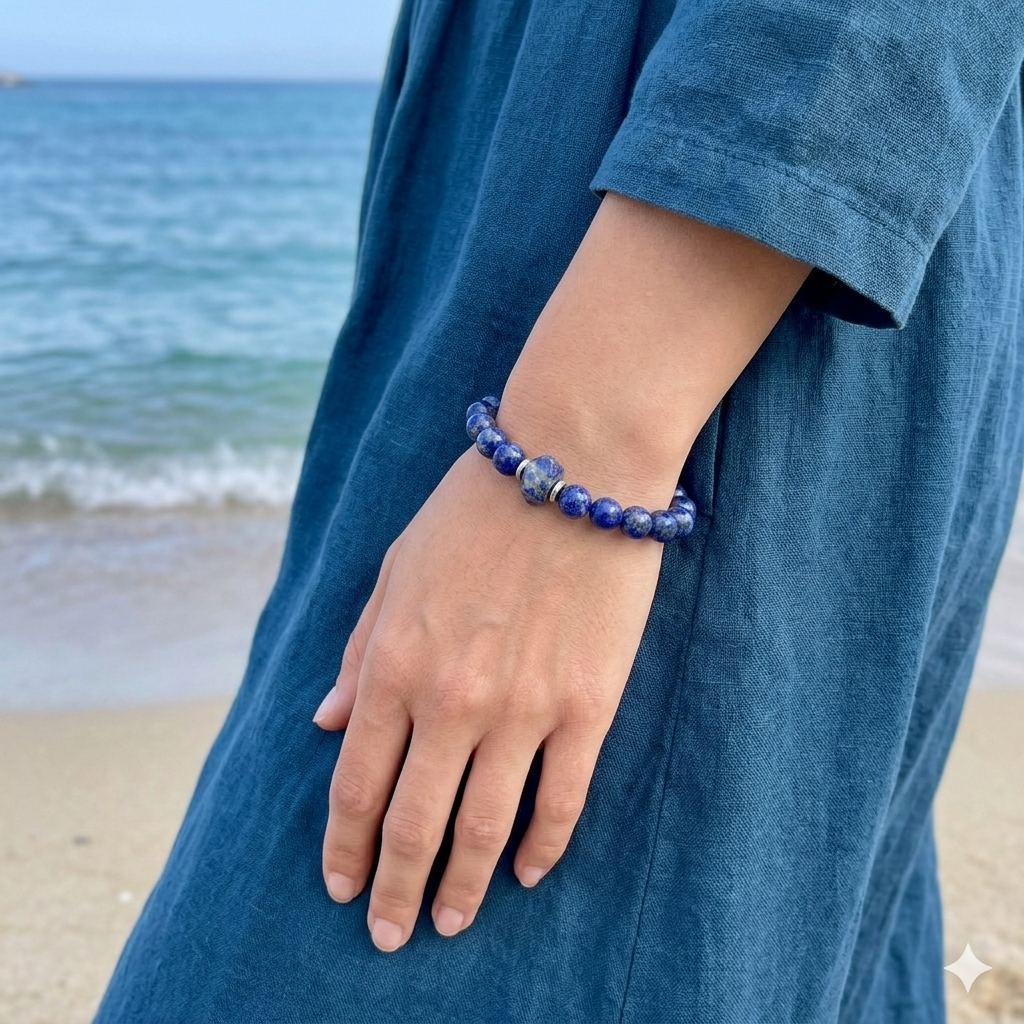 Bracciale Lapislazzuli con Centrale