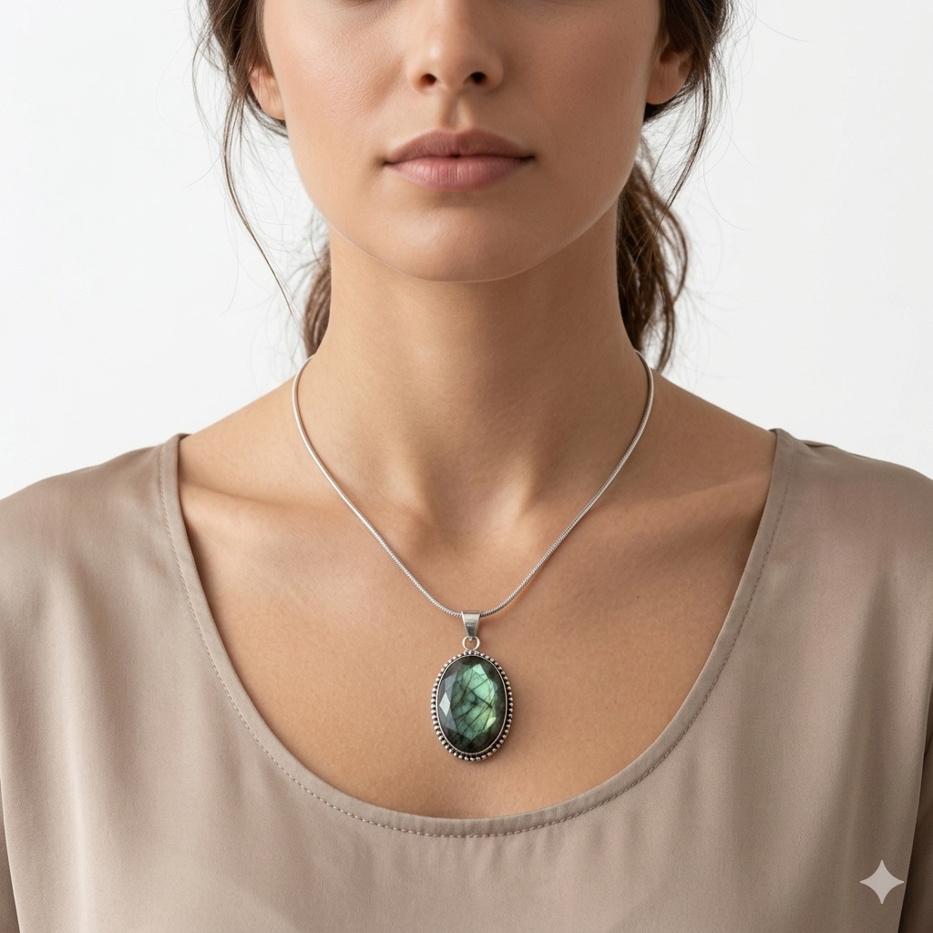 Ciondoli in labradorite Sfaccettata