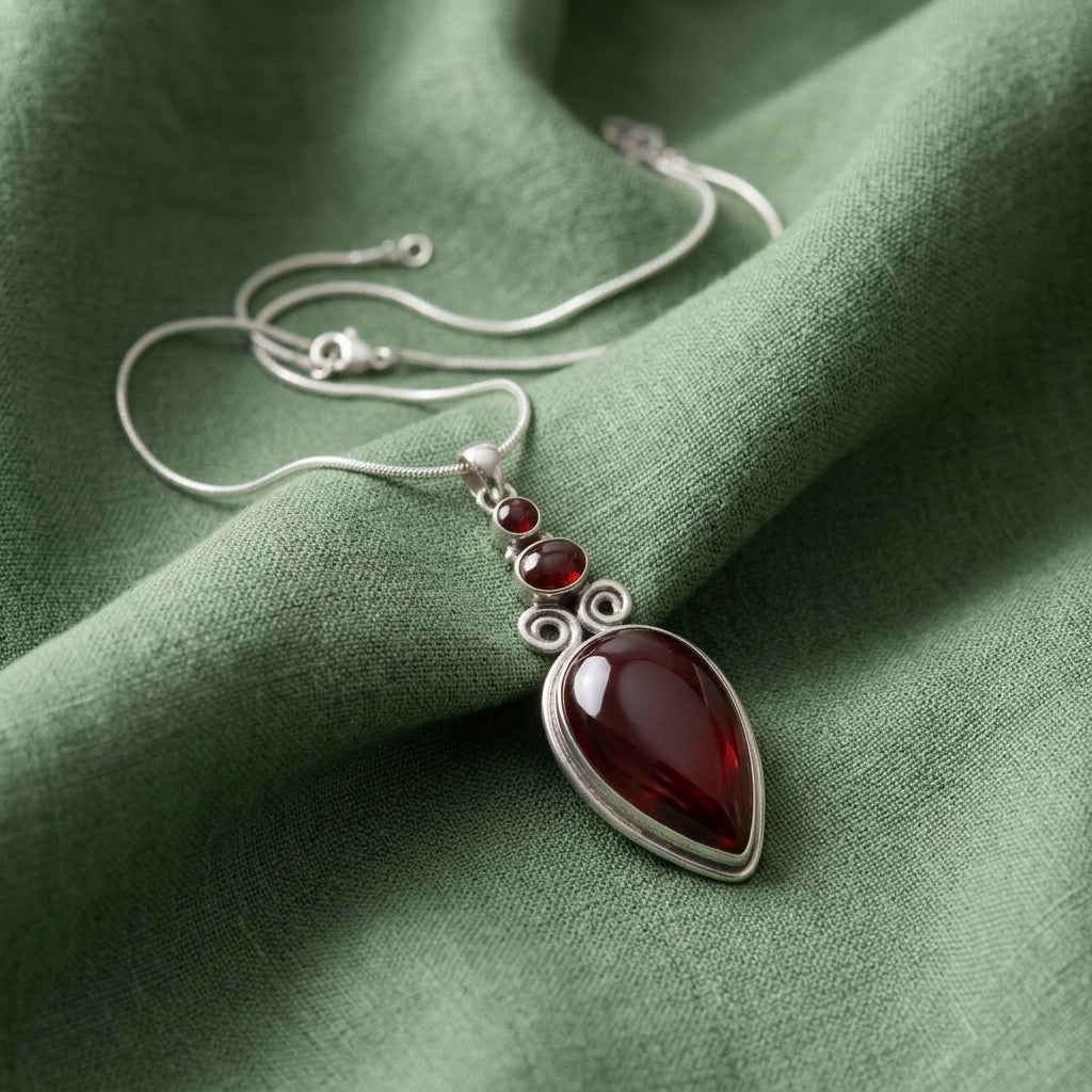 Ciondolo Granato in Argento 925