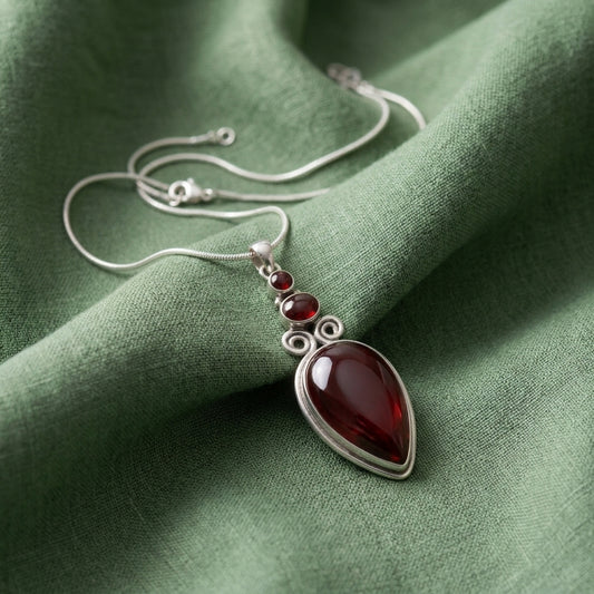 Ciondolo Granato in Argento 925