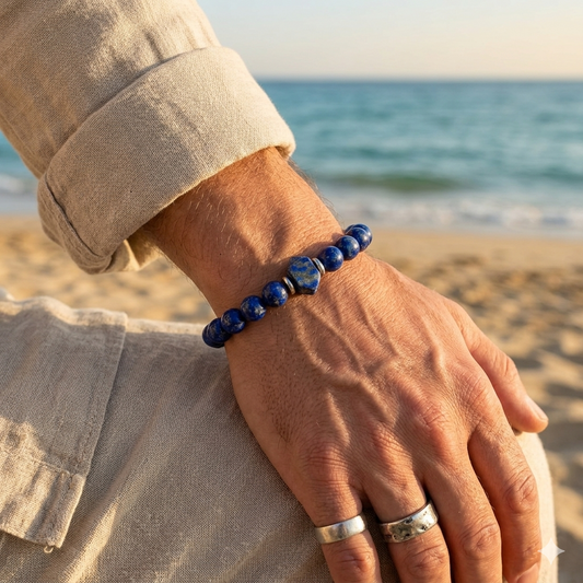 Bracciale Lapislazzuli con Centrale
