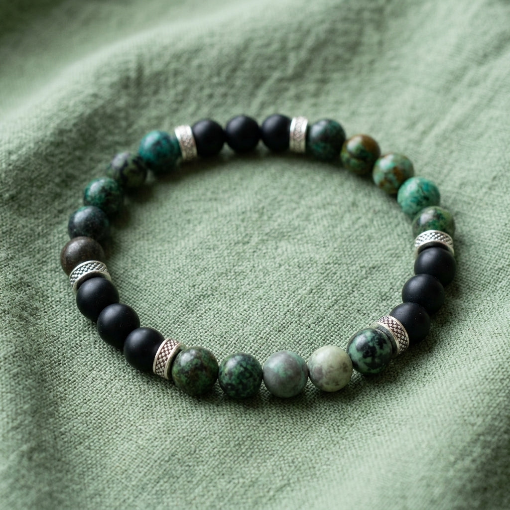 Bracciale Uomo Turchese Africano e Onice