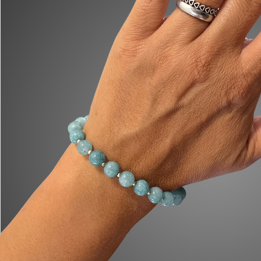 Bracciale in Acquamarina - Chiusura in argento 925