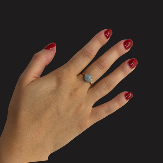 Anello in Acquamarina – Argento 925 Regolabile