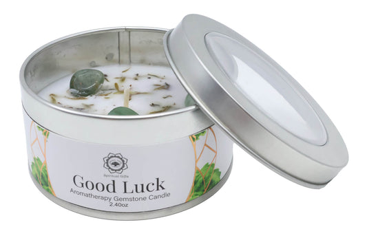 Candele Energetiche con Pietre Naturali e Fiori Secchi