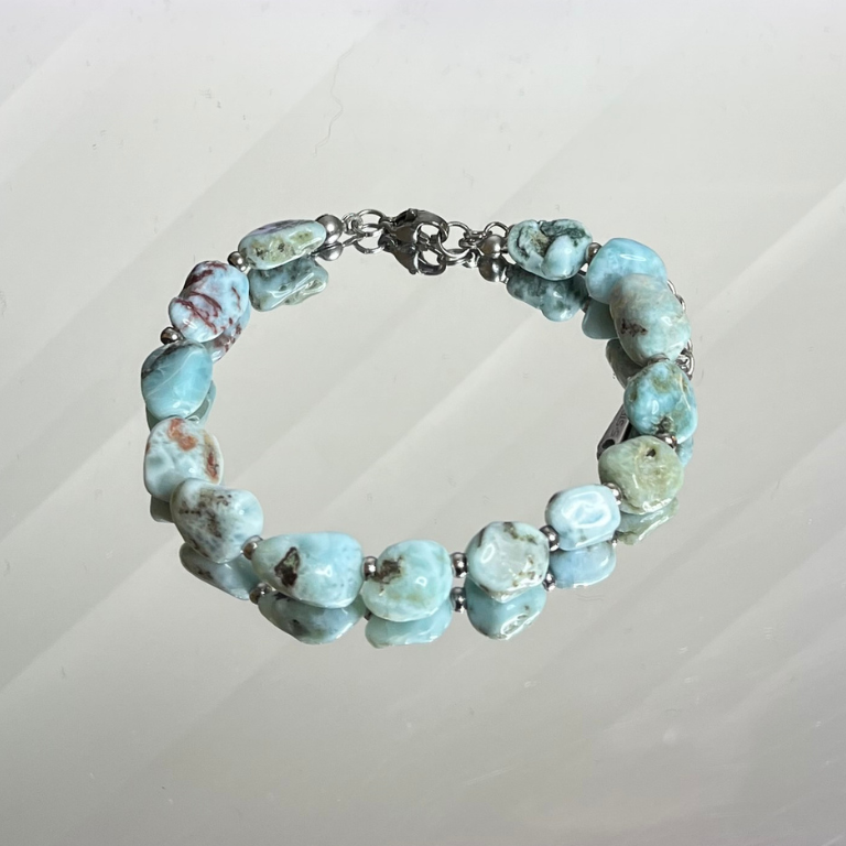 Bracciale in Larimar Naturale - La Pietra dei Caraibi