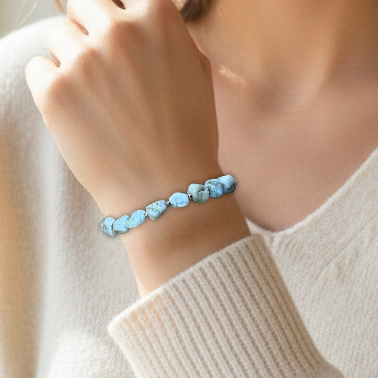 Bracciale in Larimar Naturale - La Pietra dei Caraibi