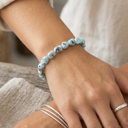 Bracciale in Larimar Naturale - La Pietra dei Caraibi