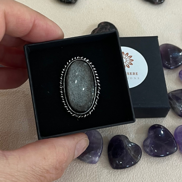 Anelli in Ossidiana argento