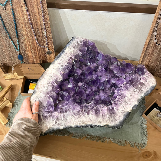 Drusa di Ametista Naturale dal Brasile