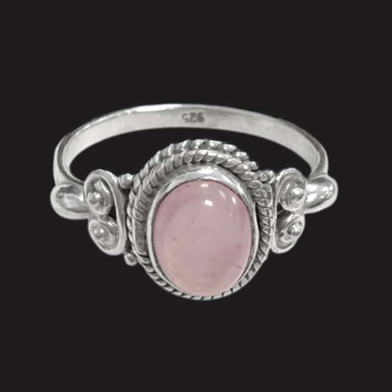 Anello in argento con Quarzo rosa