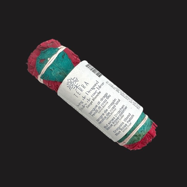 Fascio di Salvia Bianca, Sangue di Drago e Petali di Rosa Blu