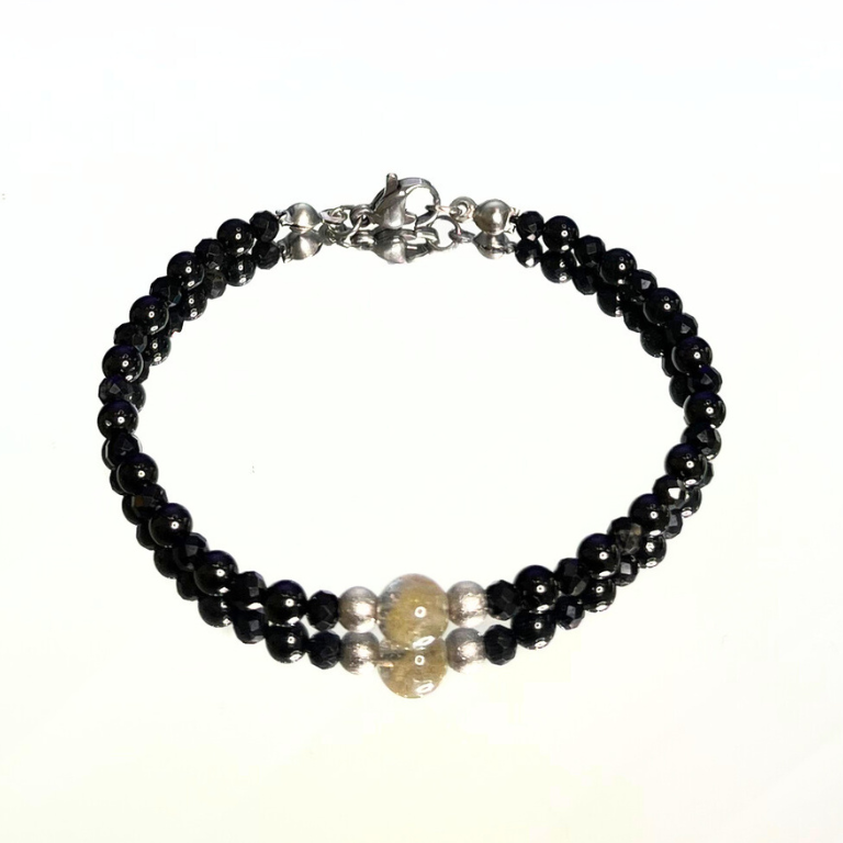 Bracciale Tormalina Nera e Labradorite